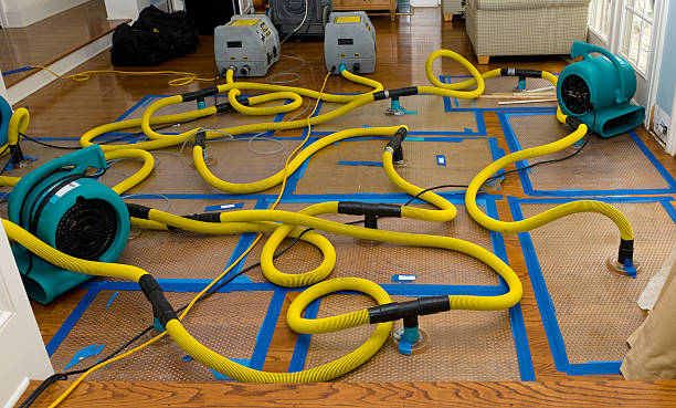 Professional Flood Damage Restoration technician working in Warren, OR